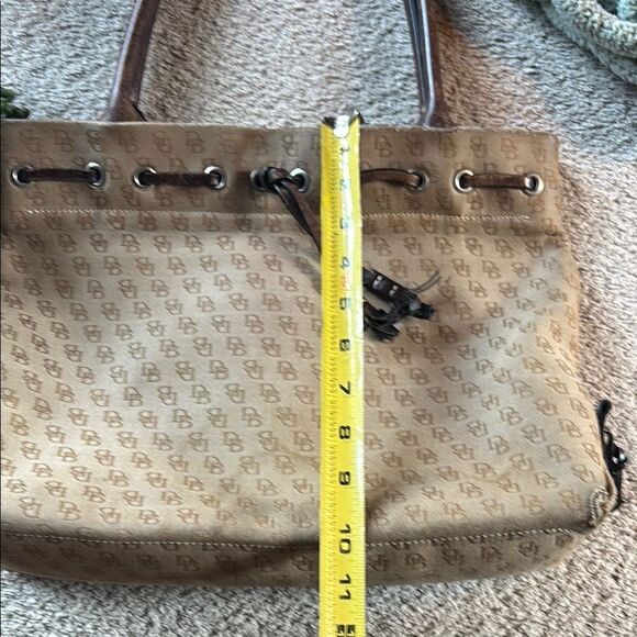 Dooney and Bourke Signature DB Leather tassel Tote Bag - Picture 14 of 15
